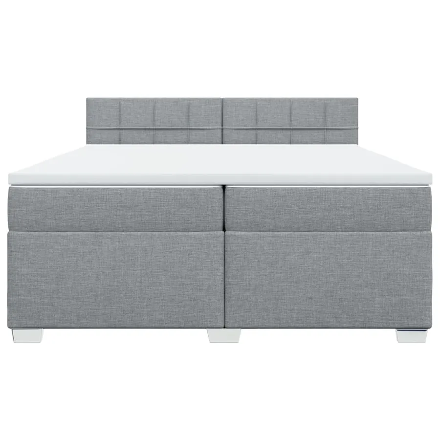 Sommier à lattes de lit avec matelas Gris clair 200x200cm Tissu - 4