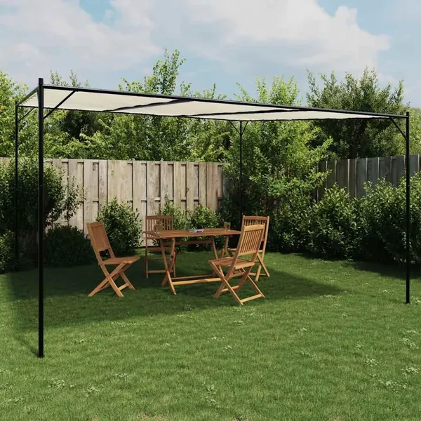 Belvédère blanc 4x4 m 180 g/m² tissu et acier