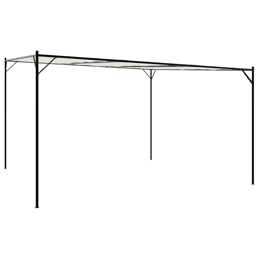Belvédère blanc 4x4 m 180 g/m² tissu et acier - 2