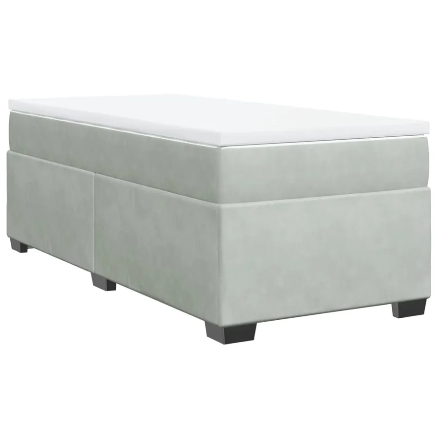 Sommier à lattes de lit et matelas Gris clair 90x190 cm Velours - 2