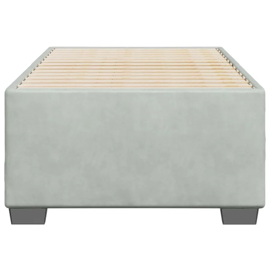 Cadre de lit sans matelas gris clair 90x190 cm velours - 4