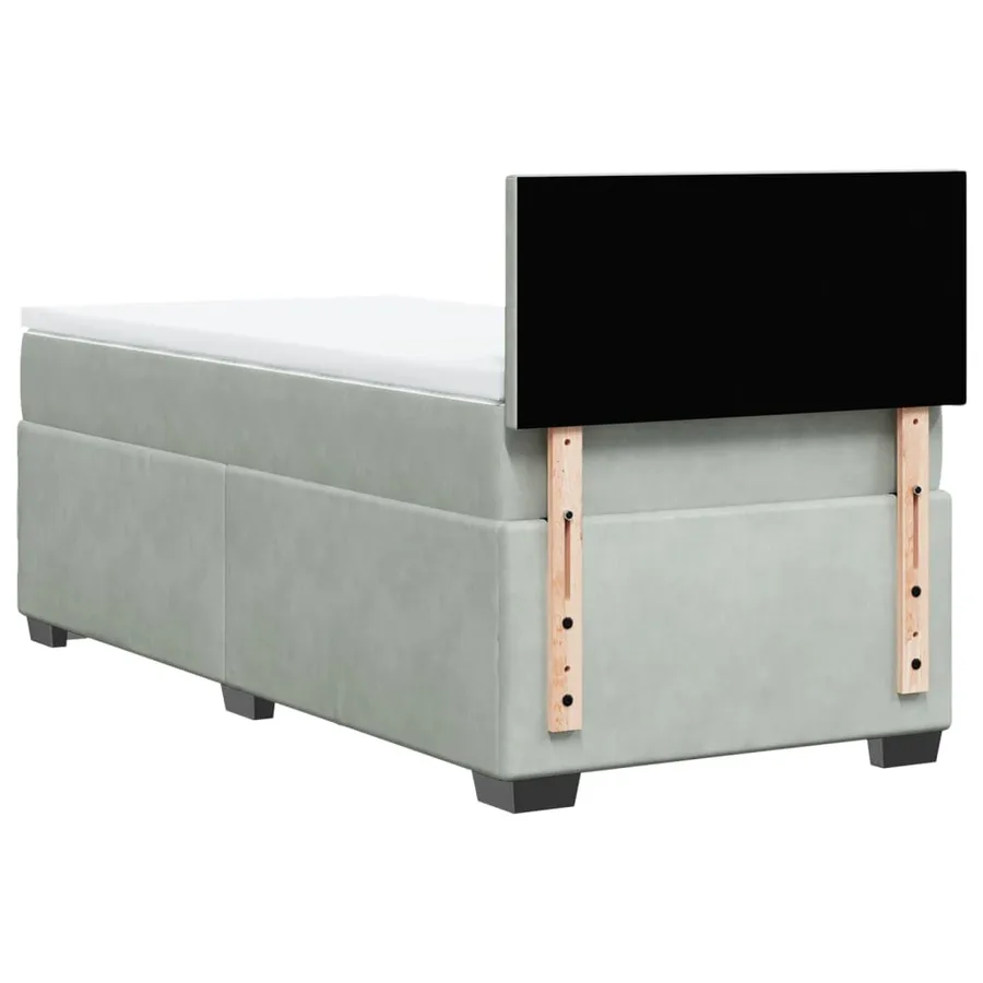 Sommier à lattes de lit et matelas Gris clair 90x190 cm Velours - 10