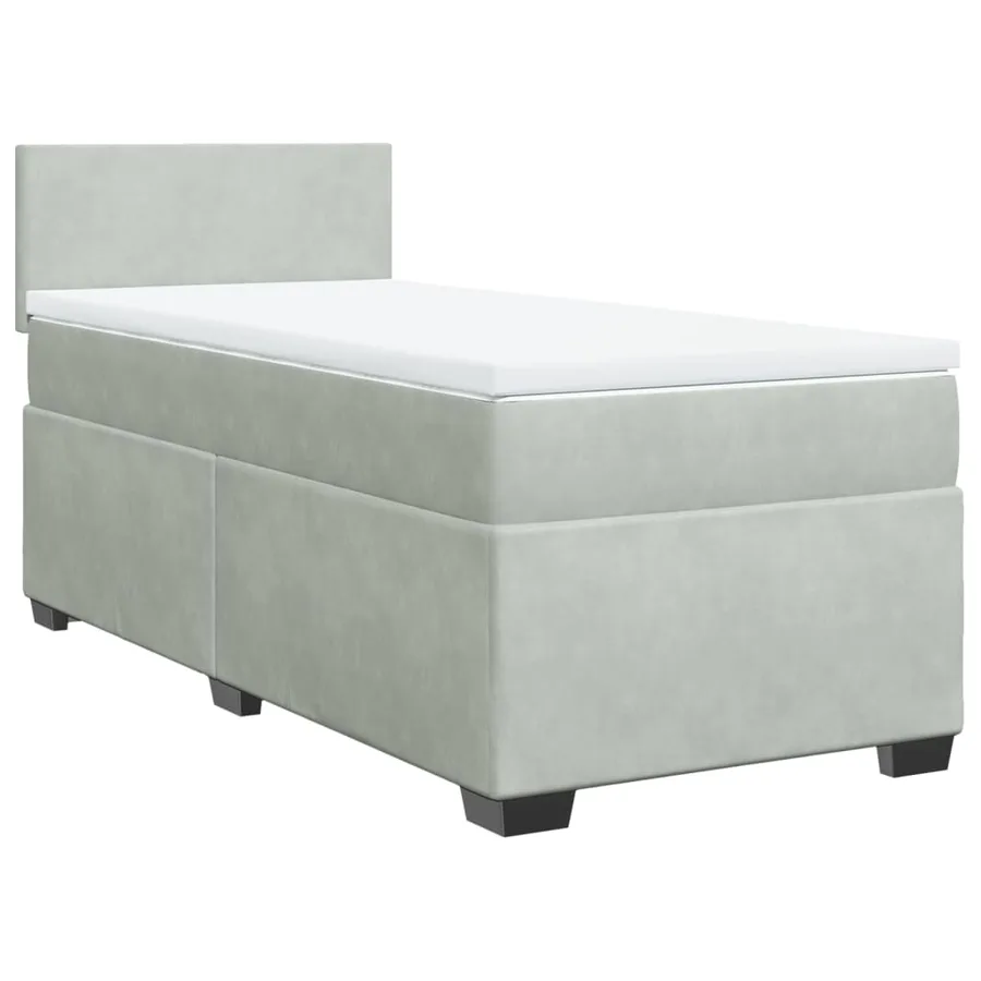 Sommier à lattes de lit et matelas Gris clair 90x190 cm Velours - 2