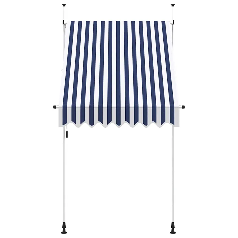 Auvent rétractable manuel 150 cm Rayures bleues et blanches - 3