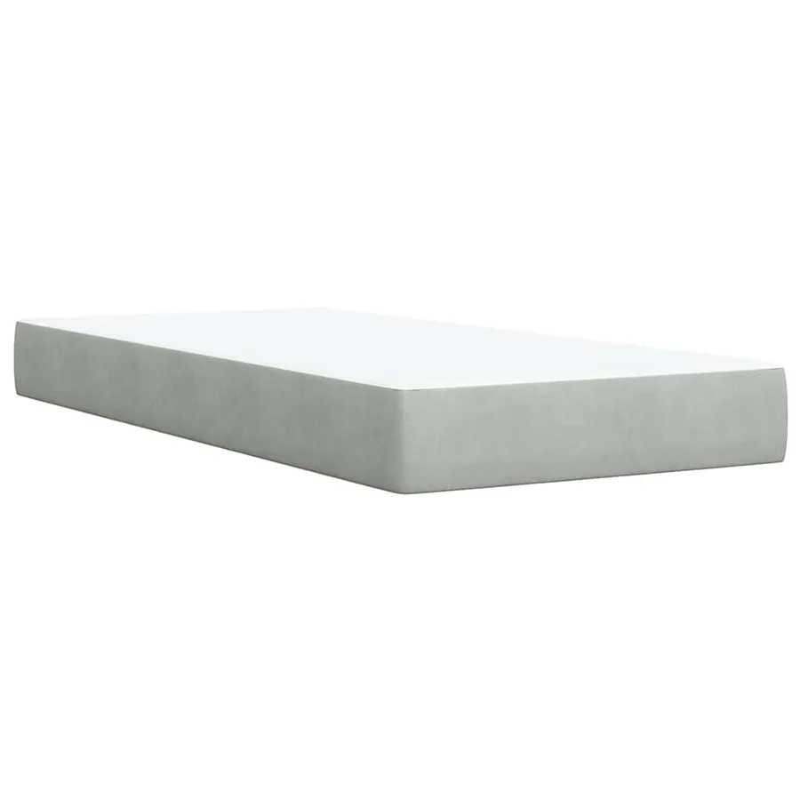 Sommier à lattes de lit et matelas Gris clair 90x190 cm Velours - 10