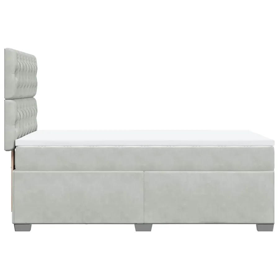 Sommier à lattes de lit et matelas Gris clair 90x190 cm Velours - 12