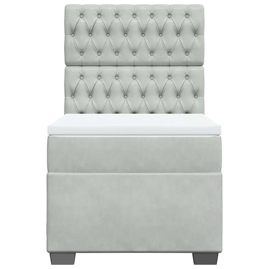 Sommier à lattes de lit et matelas Gris clair 90x190 cm Velours - 7