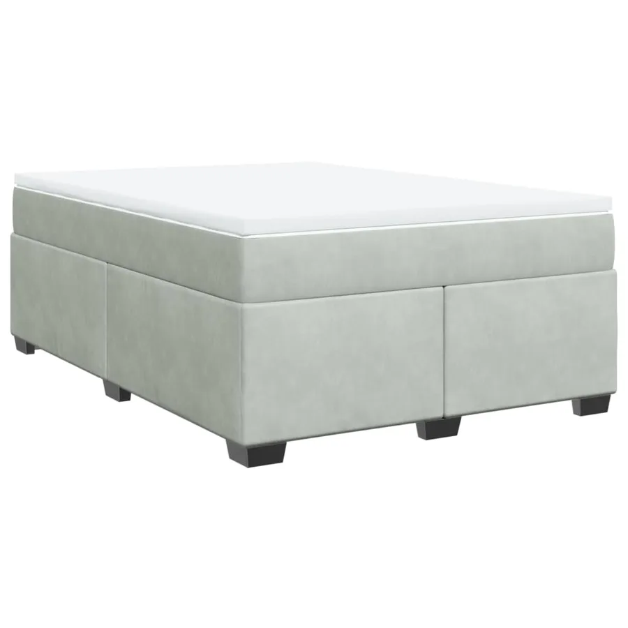 Sommier à lattes de lit et matelas Gris clair 140x200cm Velours - 2