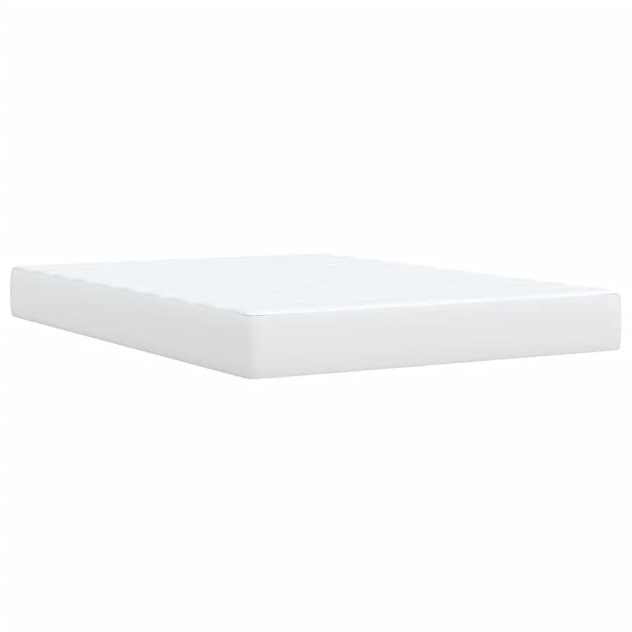 Sommier à lattes de lit avec matelas Blanc 160x200cm Similicuir - 6