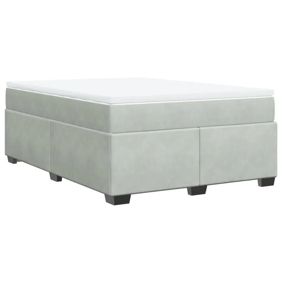 Sommier à lattes de lit et matelas Gris clair 160x200cm Velours - 2
