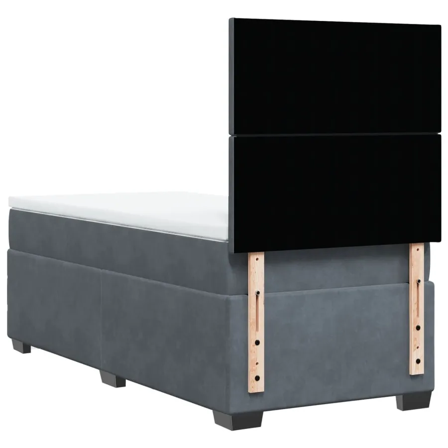 Sommier à lattes de lit et matelas Gris foncé 90x190 cm Velours - 10