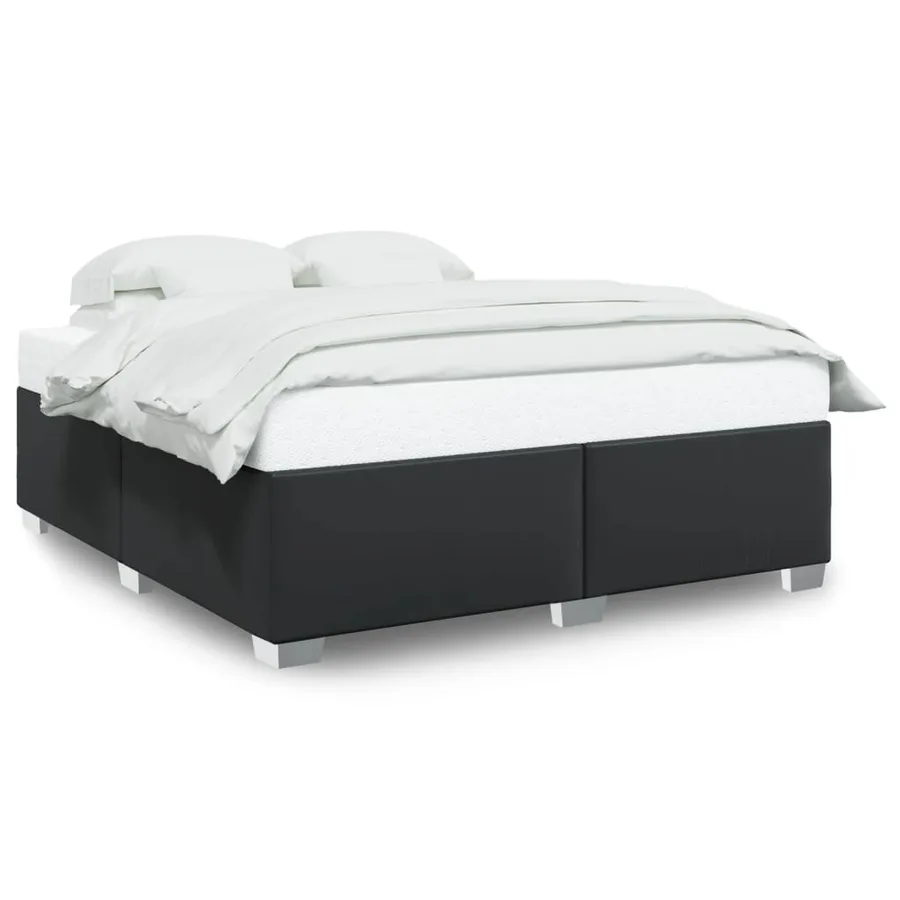 Cadre de lit sans matelas noir 200x200 cm similicuir - 2