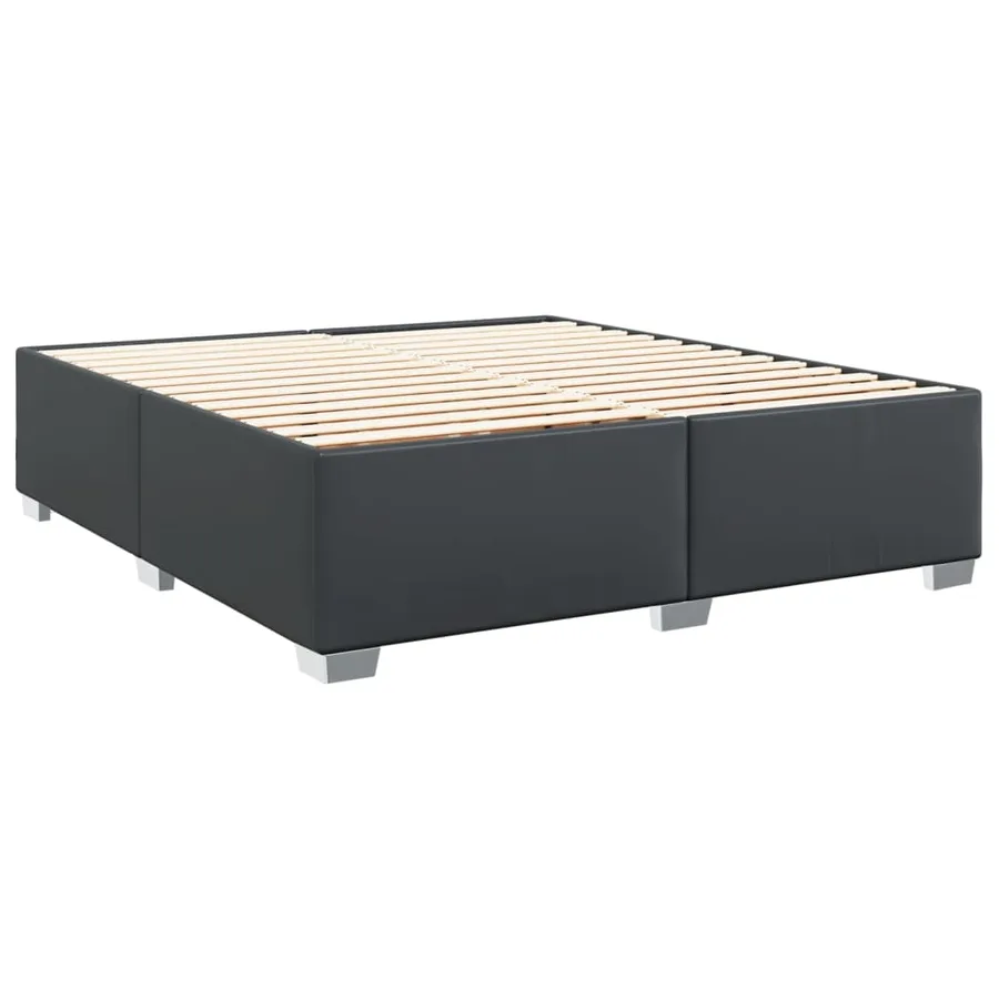 Cadre de lit sans matelas noir 200x200 cm similicuir - 3