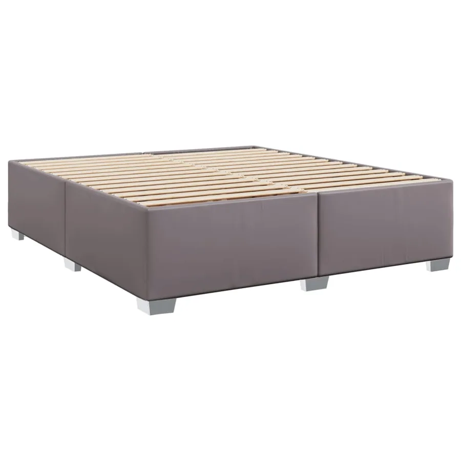Sommier à lattes de lit avec matelas Gris 200x200 cm Similicuir - 8