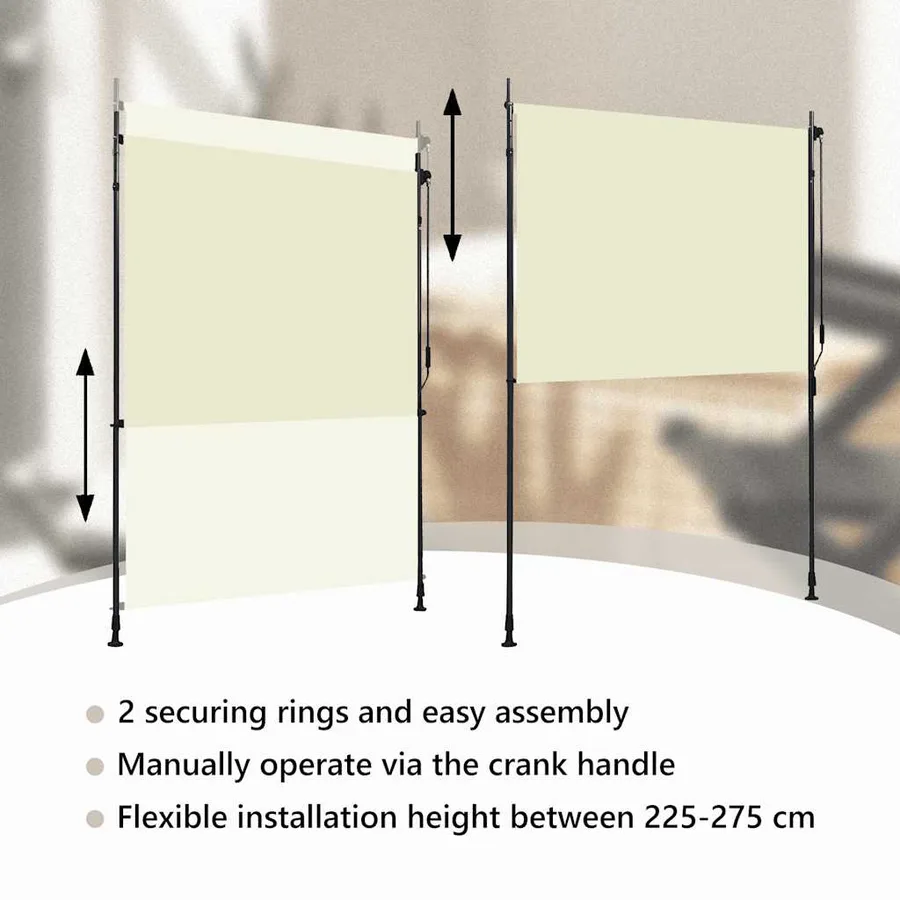 Outdoor roller blind 150 x 270 cm Cream - 9