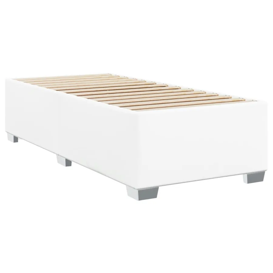Cadre de lit sans matelas blanc 100x200 cm similicuir - 3