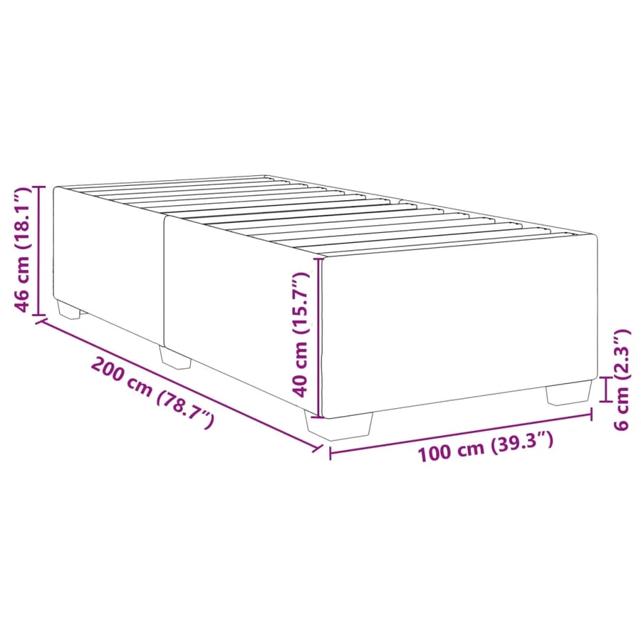 Cadre de lit sans matelas blanc 100x200 cm similicuir - 9