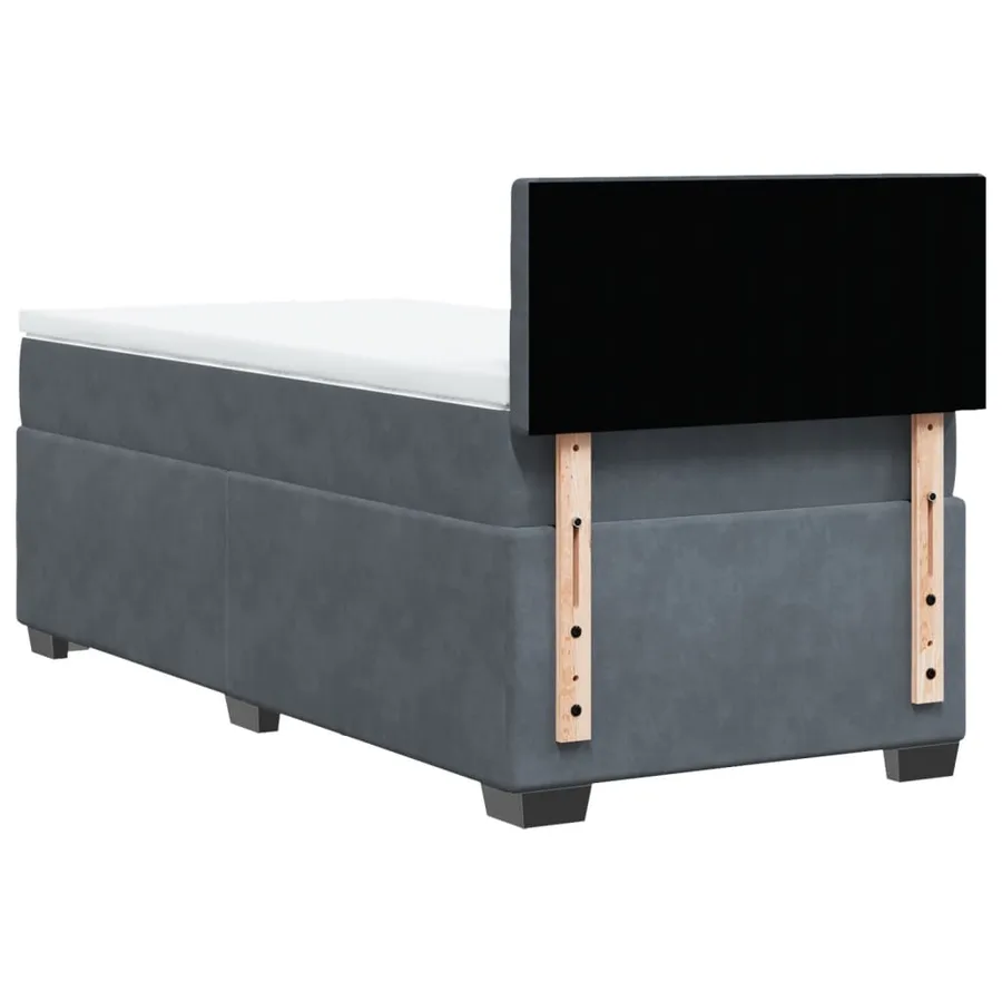 Sommier à lattes de lit et matelas Gris foncé 80x200 cm Velours - 10