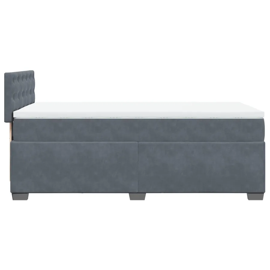 Sommier à lattes de lit et matelas Gris foncé 80x200 cm Velours - 9