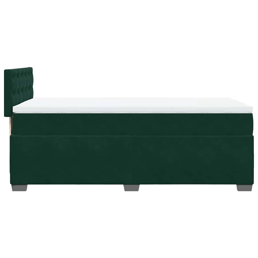 Sommier à lattes de lit et matelas Vert foncé 80x200 cm Velours - 7