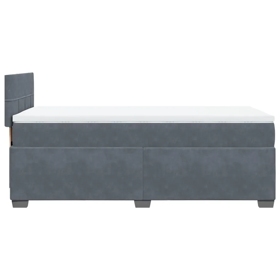 Sommier à lattes de lit et matelas Gris foncé 80x200 cm Velours - 5