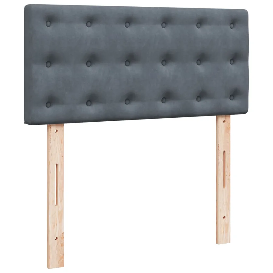 Sommier à lattes de lit et matelas Gris foncé 80x200 cm Velours - 9