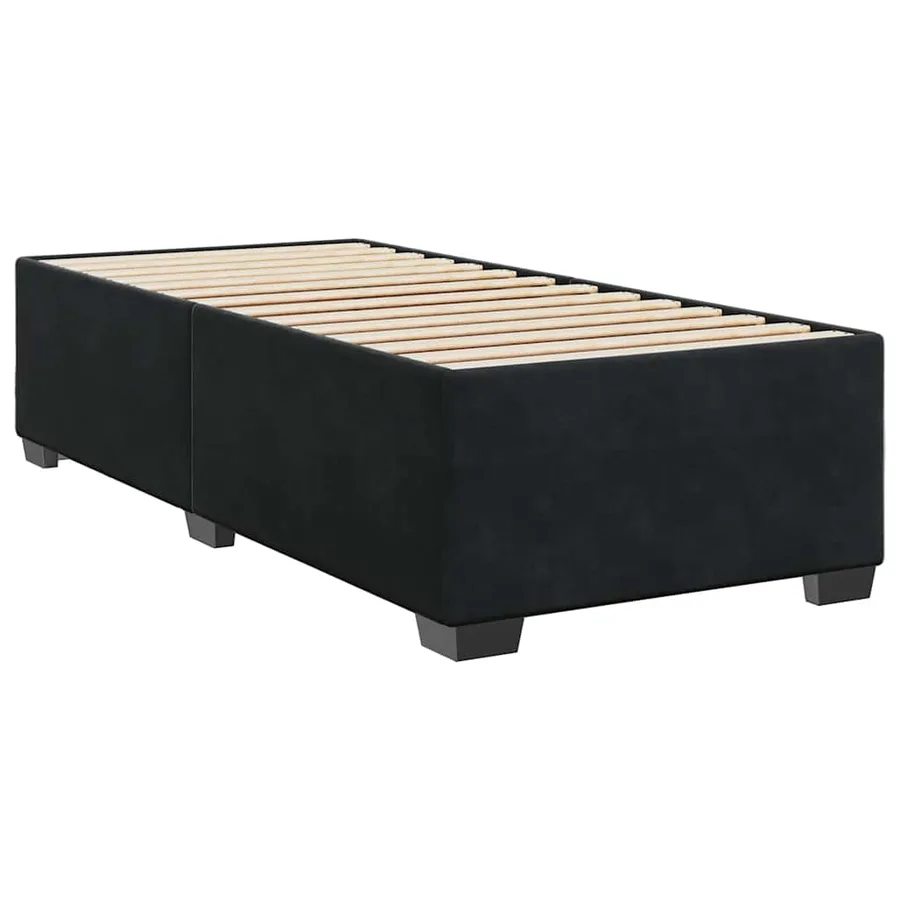 Sommier à lattes de lit avec matelas noir 90x190 cm simple velours - 10