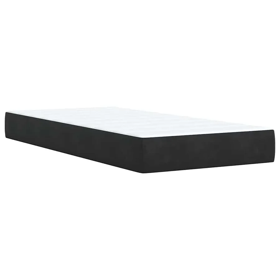 Sommier à lattes de lit avec matelas noir 90x190 cm simple velours - 12