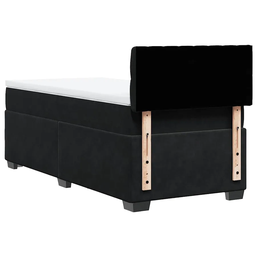 Sommier à lattes de lit avec matelas noir 90x190 cm simple velours - 8