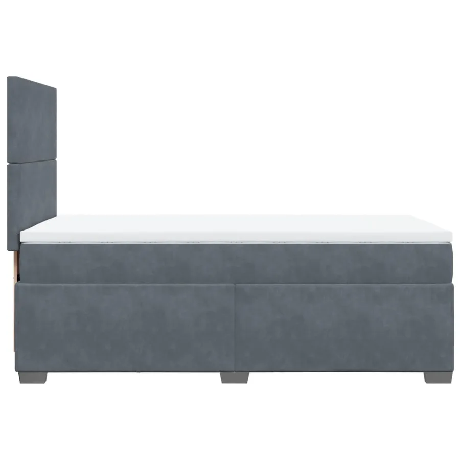 Sommier à lattes de lit et matelas Gris foncé 80x200 cm Velours - 9