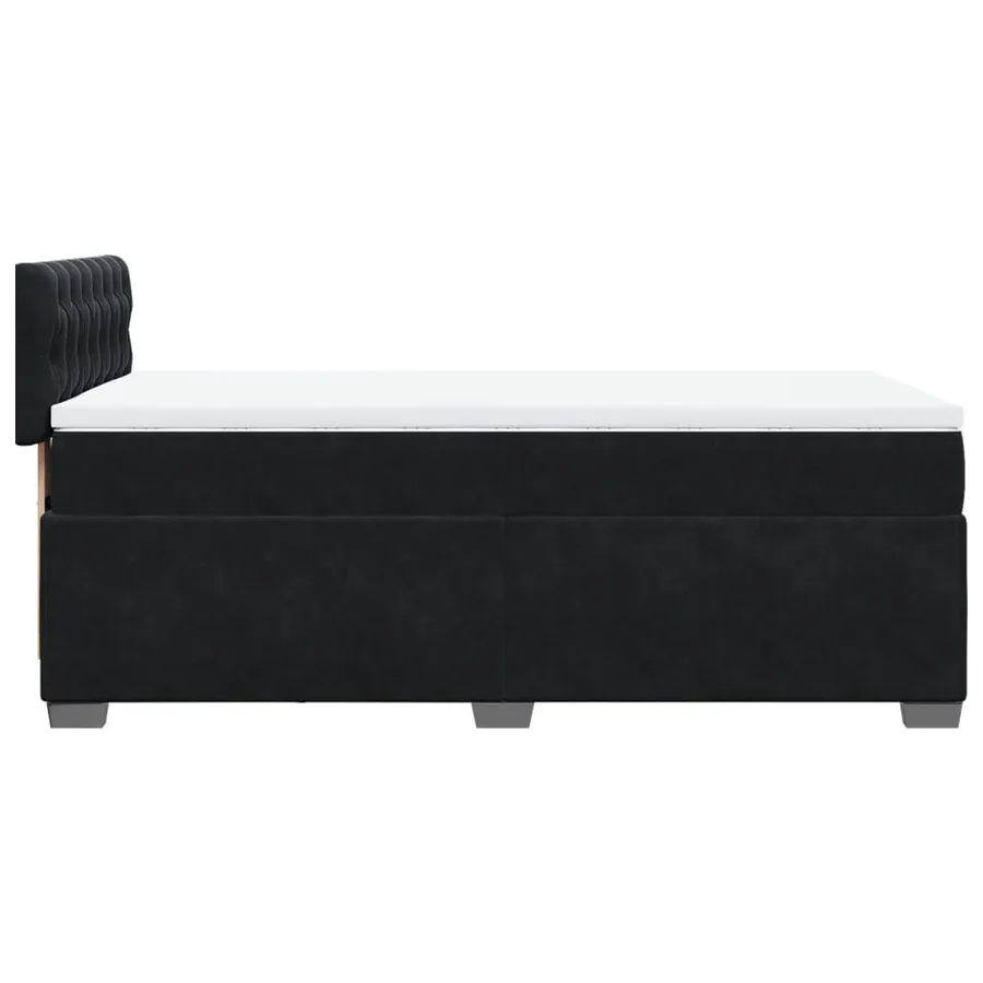 Sommier à lattes de lit avec matelas Noir 90x190 cm Velours - 7