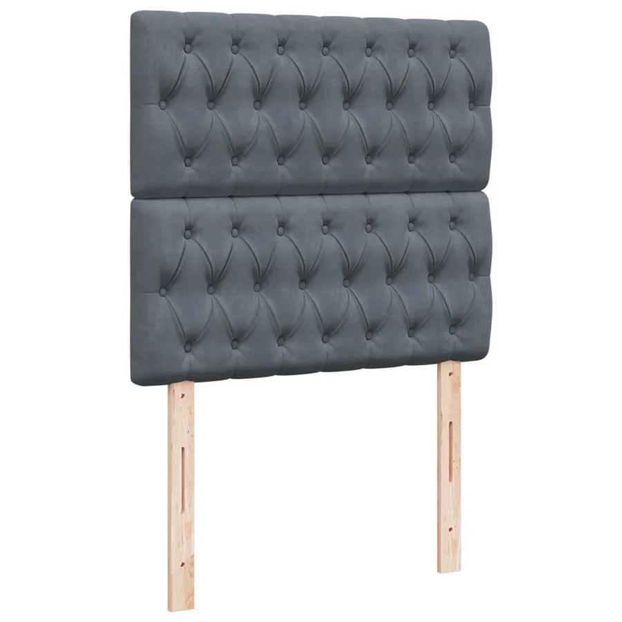 Sommier à lattes de lit et matelas Gris foncé 80x200 cm Velours - 8