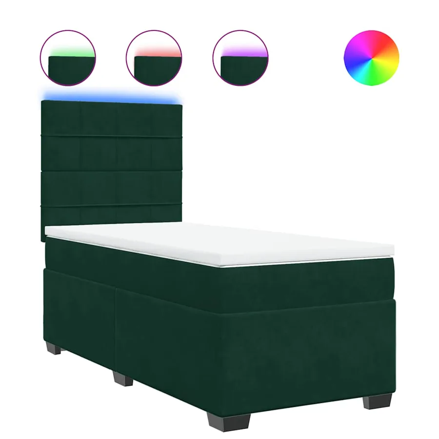 Sommier à lattes de lit et matelas Vert foncé 80x200 cm Velours - 2
