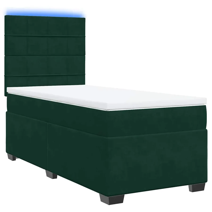 Sommier à lattes de lit et matelas Vert foncé 80x200 cm Velours - 3