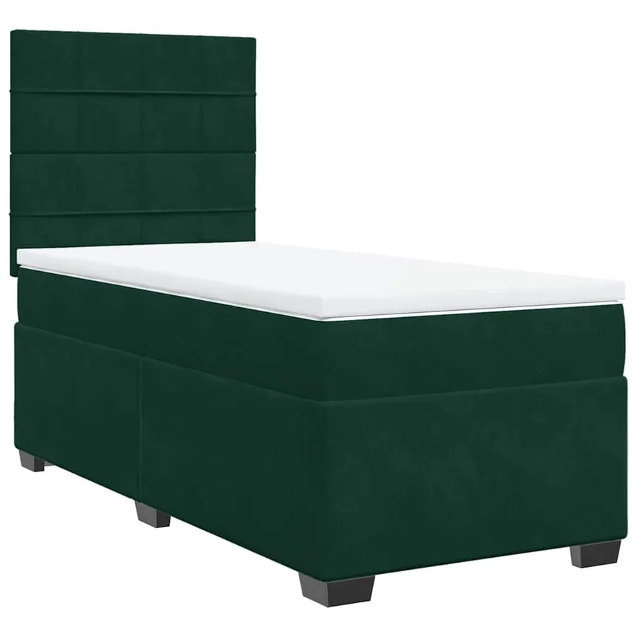 Sommier à lattes de lit et matelas Vert foncé 80x200 cm Velours - 6