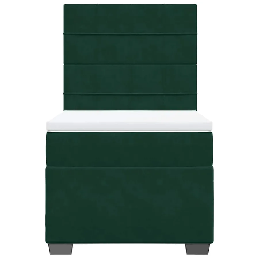 Sommier à lattes de lit et matelas Vert foncé 80x200 cm Velours - 7