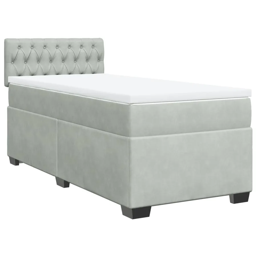 Sommier à lattes de lit et matelas Gris clair 80x200 cm Velours - 3