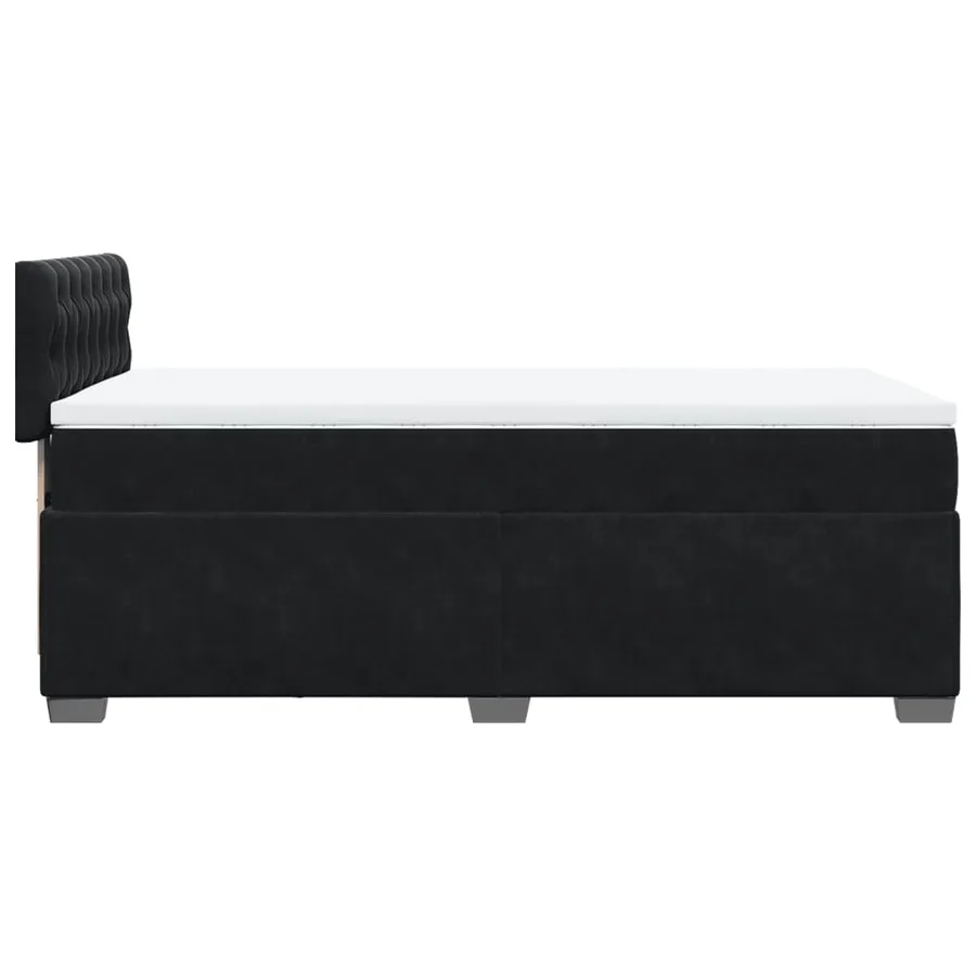 Sommier à lattes de lit avec matelas Noir 90x190 cm Velours - 9