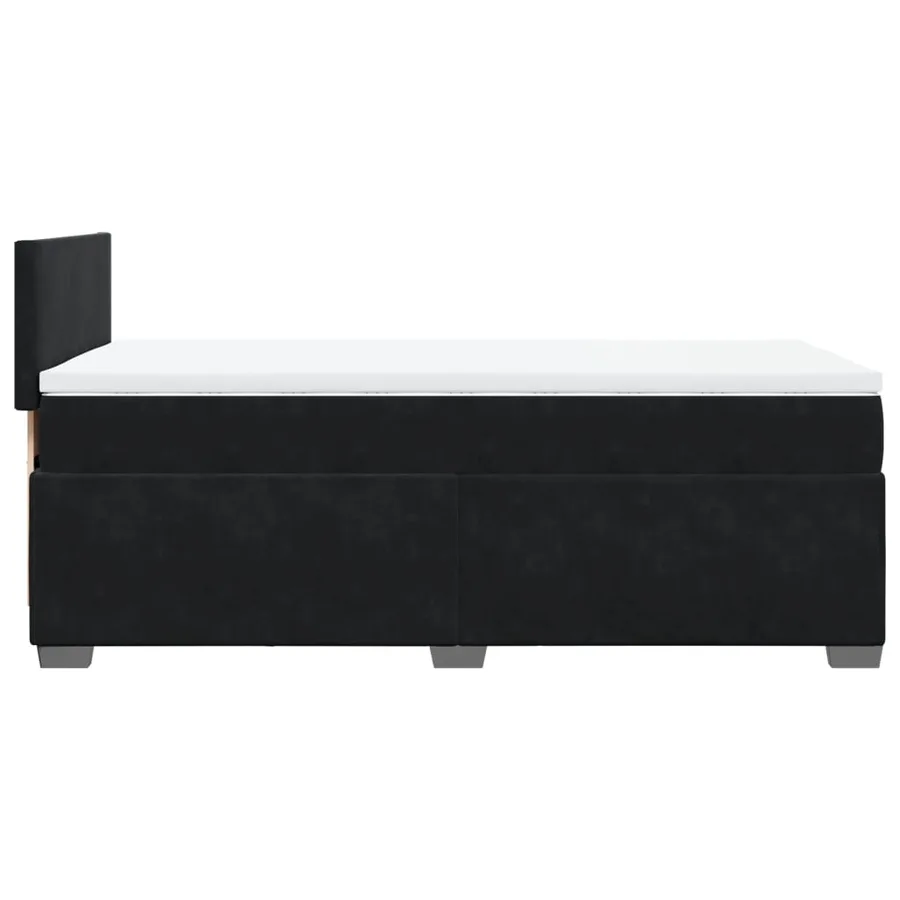 Sommier à lattes de lit avec matelas Noir 90x190 cm Velours - 9