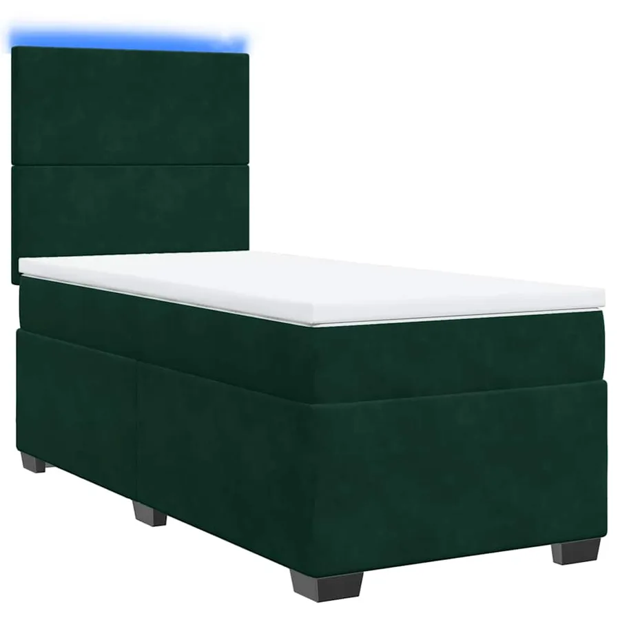 Sommier à lattes de lit et matelas Vert foncé 80x200 cm Velours - 3