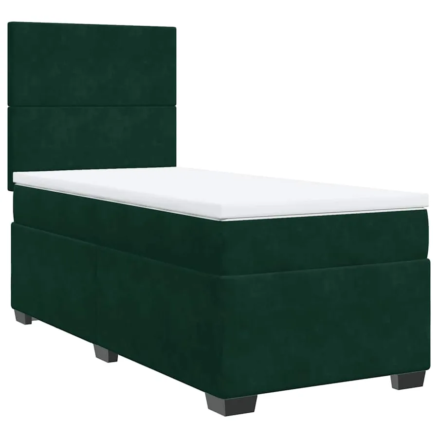 Sommier à lattes de lit et matelas Vert foncé 80x200 cm Velours - 6