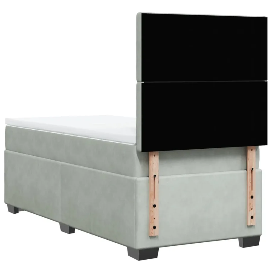 Sommier à lattes de lit et matelas Gris clair 80x200 cm Velours - 10
