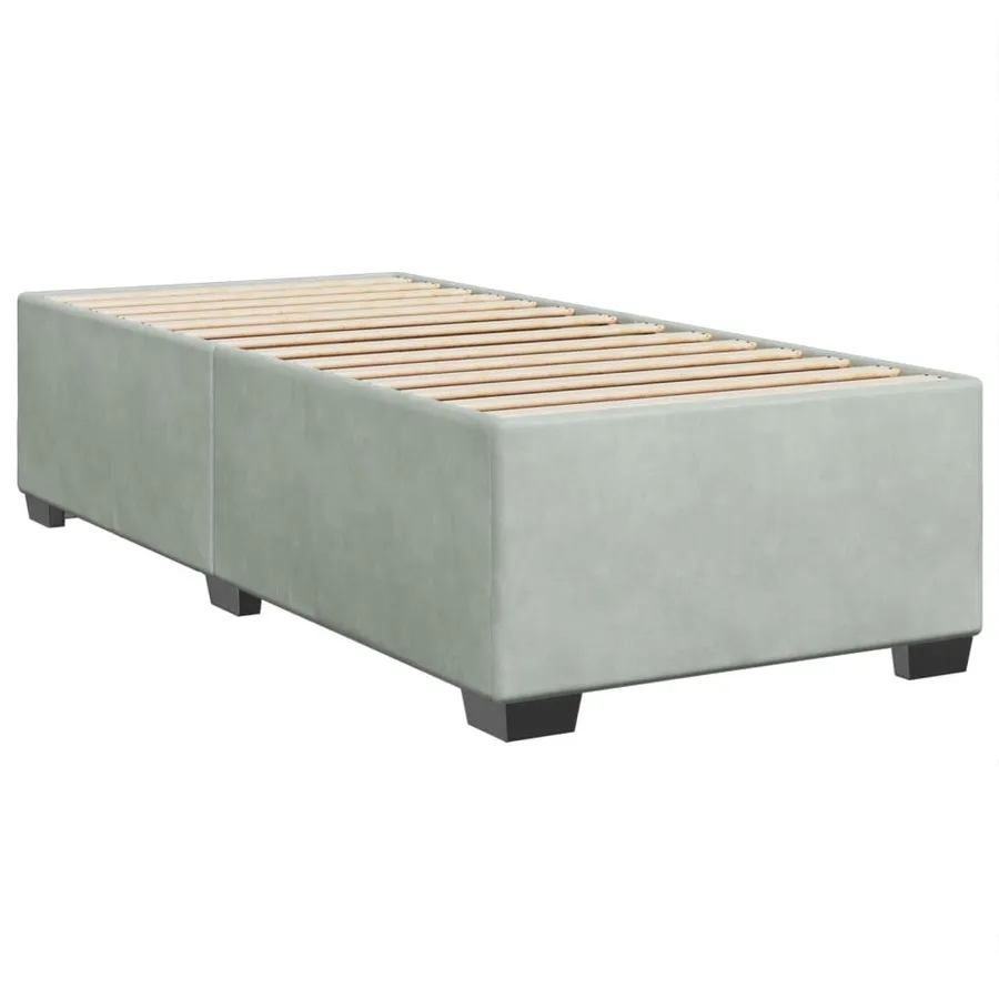 Sommier à lattes de lit et matelas Gris clair 80x200 cm Velours - 5
