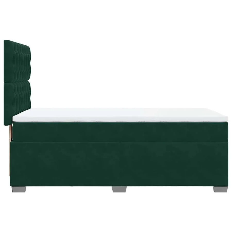 Sommier à lattes de lit et matelas Vert foncé 80x200 cm Velours - 12