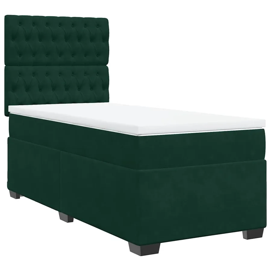 Sommier à lattes de lit et matelas Vert foncé 80x200 cm Velours - 6