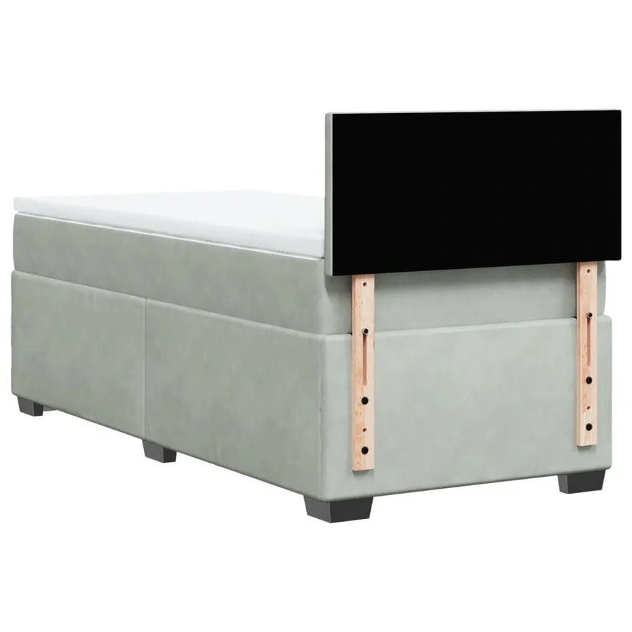 Sommier à lattes de lit et matelas Gris clair 80x200 cm Velours - 6