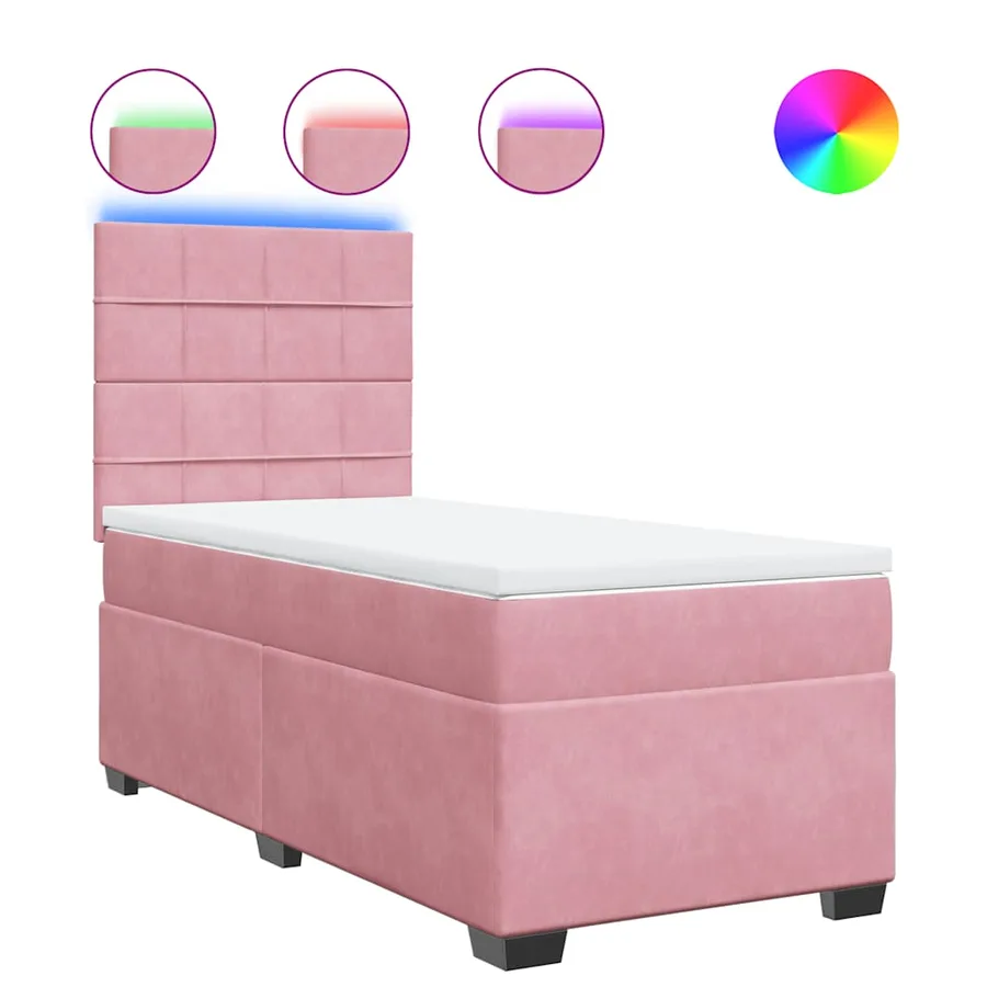 Sommier à lattes de lit et matelas Rose 80x200 cm Velours - 2