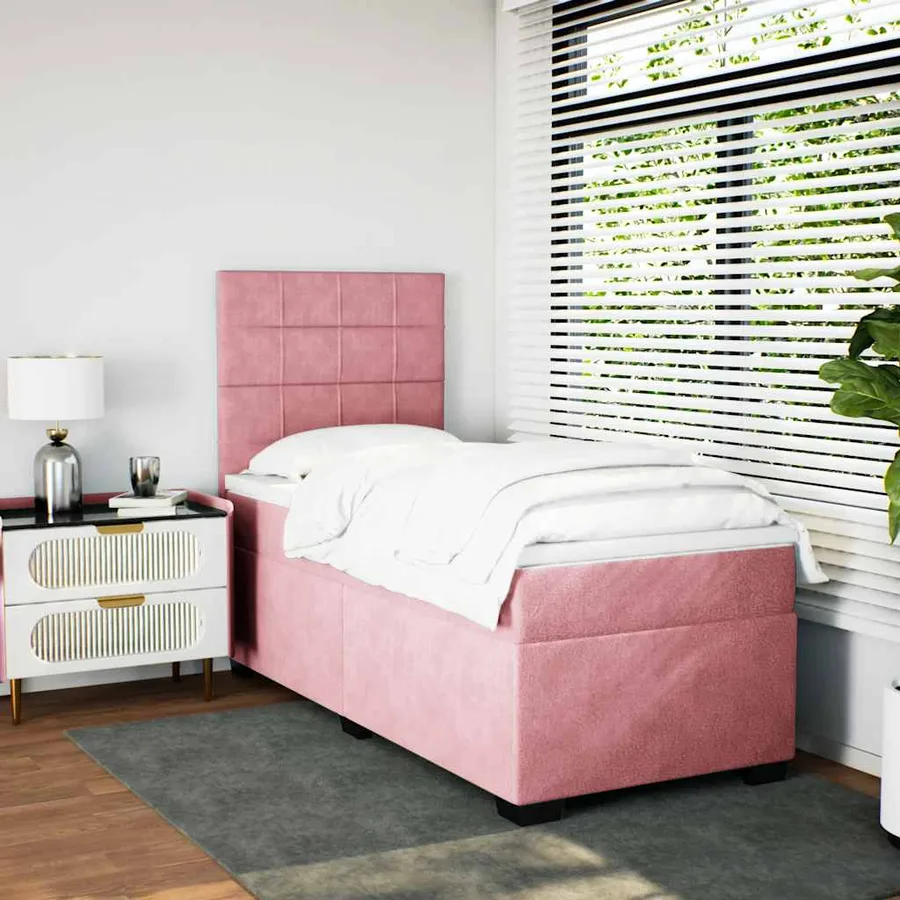 Sommier à lattes de lit et matelas Rose 80x200 cm Velours - 4