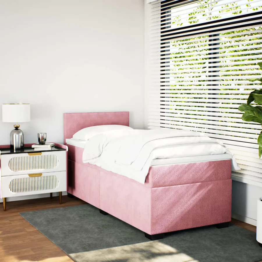 Sommier à lattes de lit et matelas Rose 80x200 cm Velours - 3