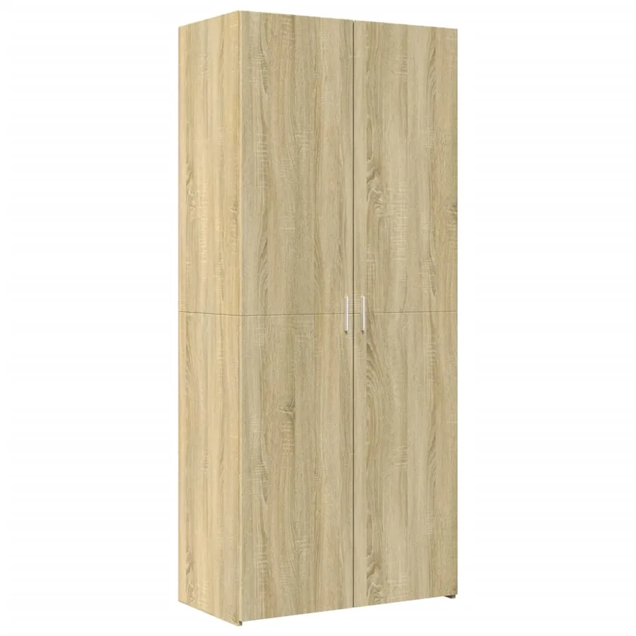 Buffet haut chêne sonoma 80x42,5x185 cm bois d'ingénierie - 2
